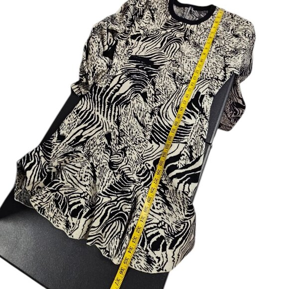 Anthropologie Ruffled Sweater Knit Mini Dress, Printed, Long Sleeve, Size Medium - Picture 5 of 9